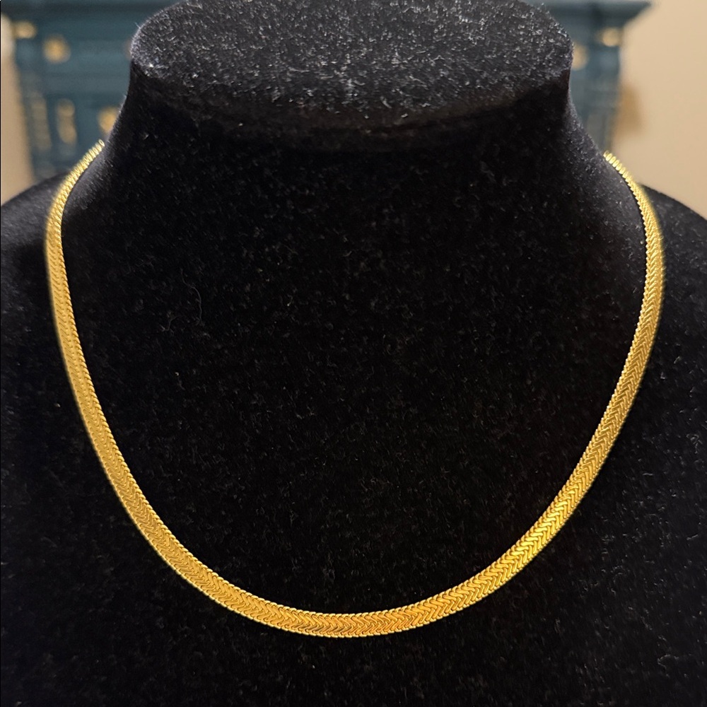 Elegant Vintage Napier Gold Tone Chain Choker Statement Necklace